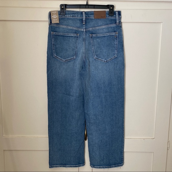 NWT Madewell Slim Wide-Leg Crop High Rise Jeans in Reggie Wash Size 29 - Picture 9 of 10